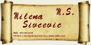 Milena Sivčević vizit kartica